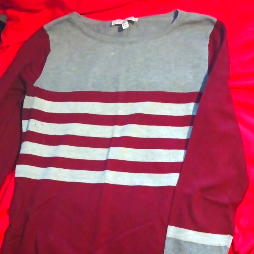 Maroon and Gray Sweater